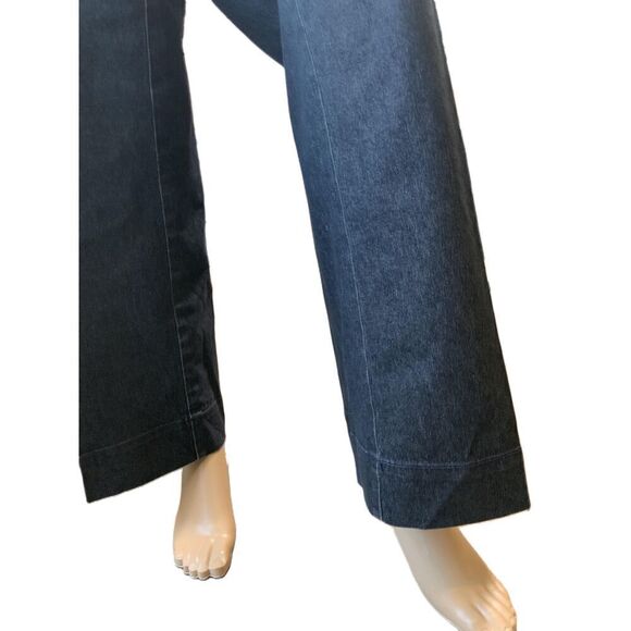 Soft By Avenue Womens Black Wide Leg Denim Pants Sz 16 Coastal Cowgirl Academia - Picture 6 of 16